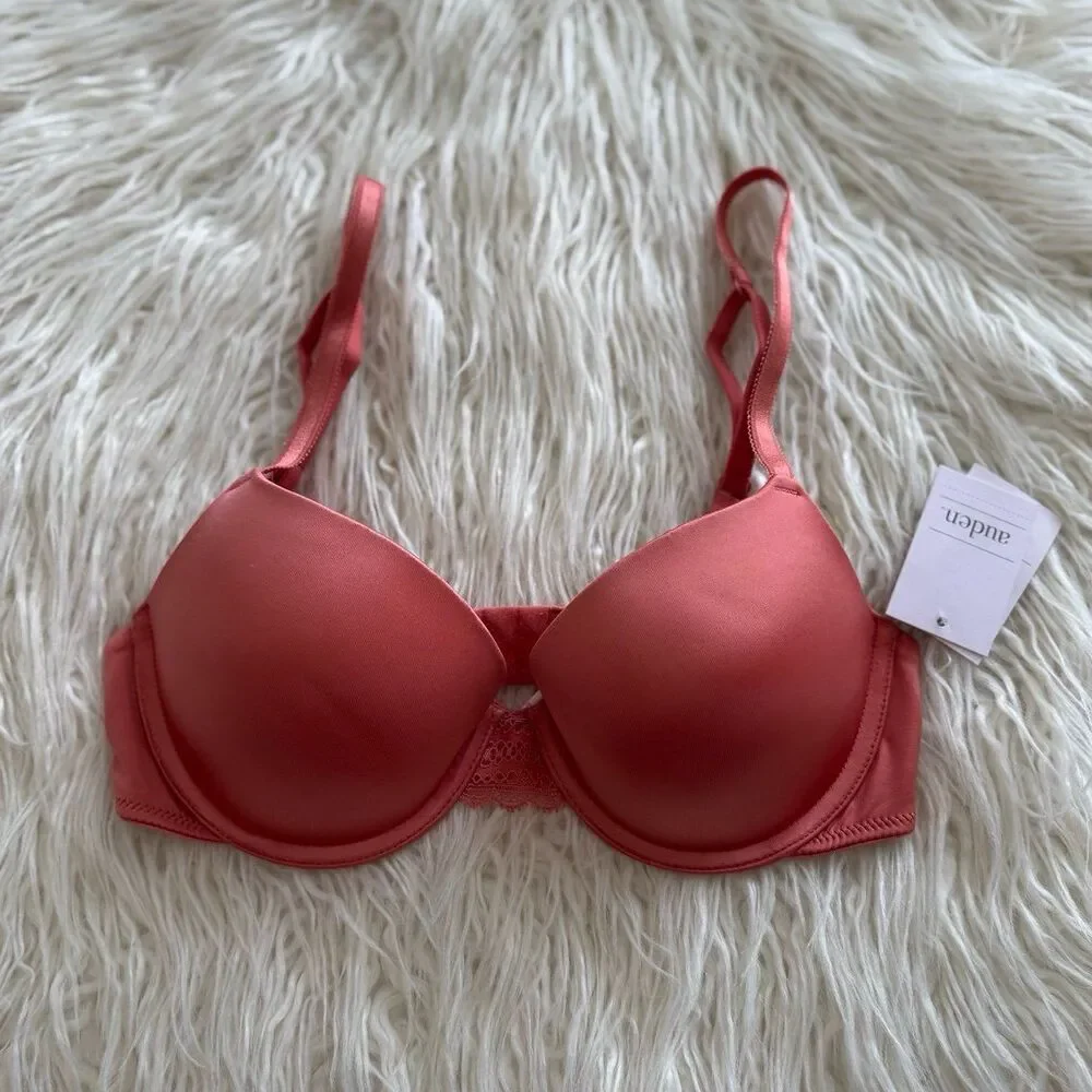 Auden Daydream Demi Coverage Light Lift T-shirt Bra Faded Rose Size 32C